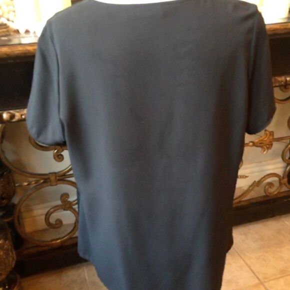 V NECK Leather Looking Top - Picture 2 of 16